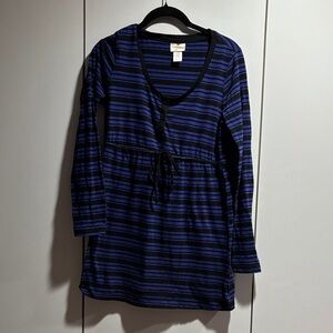 Two Hearts Maternity Blue and Black Striped Top